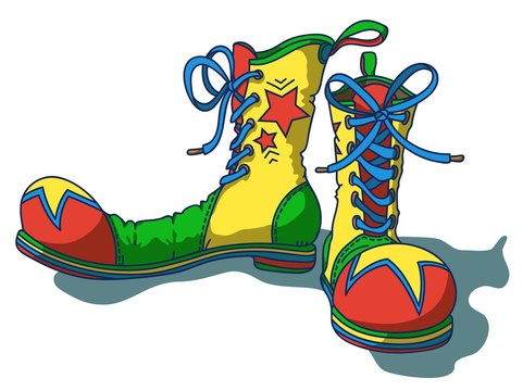 Clown's Shoes, cartoon vector illustration