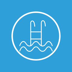 Fototapeta premium Swimming pool stairs, ladder icon. Vector flat illustration