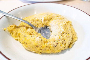Italian cuisine - portion of Polenta taragna