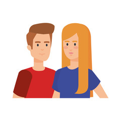 young couple avatars characters