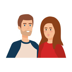 Fototapeta premium young couple avatars characters