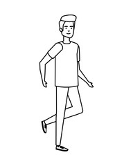 young man walking character