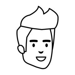 young and casual man head character