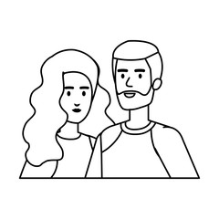 young couple avatars characters