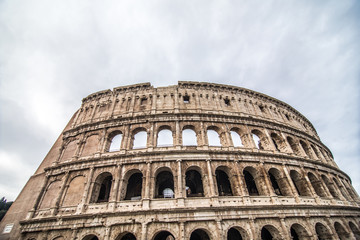 Fototapeta na wymiar Colosseum in Rome, Italy is one of the main travel attractions. Scenic view of Colosseum.