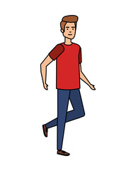 young man walking character