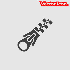 Zipper icon isolated sign symbol and flat style for app, web and digital design. Vector illustration.