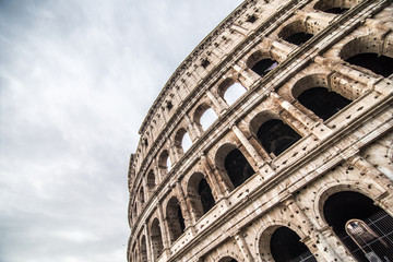 Obraz premium Colosseum in Rome, Italy is one of the main travel attractions. Scenic view of Colosseum.