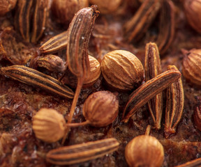 Sesame rye bread as a background