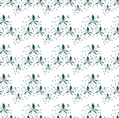 abstract flowers turquoise small colors on a white background