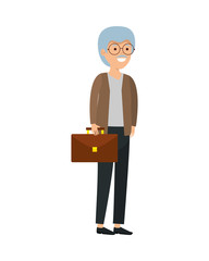 old man with portfolio character