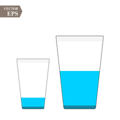 Water glass icon in flat style. Soda glass vector illustration. Liquid water business concept.