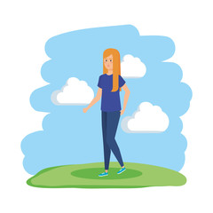 beautiful and young woman character