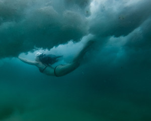 girl swimming underwater 6