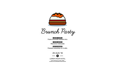 Brunch Party Invitation Design with Where and When Details