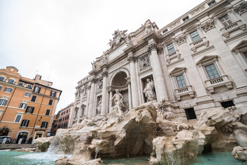 Naklejka na ściany i meble Rome, Italy - November, 2018: Trevi Fountain in Rome, Italy. Trevi is most famous fountain of Rome. Architecture and landmark of Rome