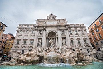 Obraz premium Rome, Italy - November, 2018: Trevi Fountain in Rome, Italy. Trevi is most famous fountain of Rome. Architecture and landmark of Rome