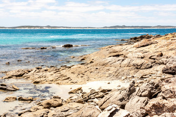 Fototapeta na wymiar Rocky sea coastline, South Australia, Kangaroo Island.