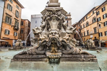 Fototapeta na wymiar Rome, Italy - November, 2018: Fontana del Moro in Piazza Navona in Rome
