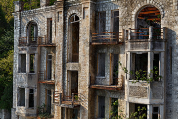 ruined abandoned constructions in abkhazia