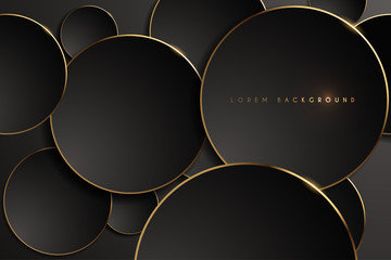 Gold and black round shape background