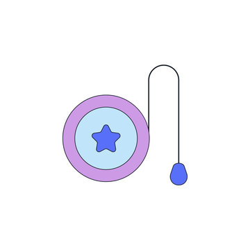 cartoon toy  yoyo colored icon. Signs and symbols can be used for web, logo, mobile app, UI, UX