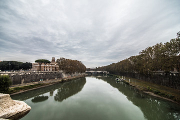 Rome, Italy - November, 2018: Castel Sant Angelo or Mausoleum of Hadrian in Rome Italy, built in ancient Rome, it is now the famous tourist attraction of Italy. 
