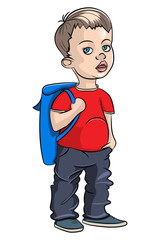 Little boy with a backpack.