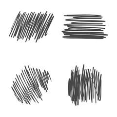 Vector collection of hand drawn random chaotic lines on white background