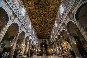 Fototapeta premium Rome, Italy - November, 2018: Interior of Basilica di Santa Maria in Ara coeli in Rome