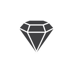 Diamond vector icon. filled flat sign for mobile concept and web design. Brilliant gem glyph icon. Gemstone symbol, logo illustration. Pixel perfect vector graphics