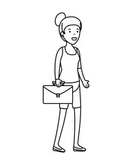 young woman with portfolio character