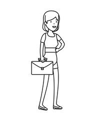 young woman with portfolio character