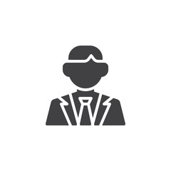 Businessman avatar vector icon. filled flat sign for mobile concept and web design. Man in suit glyph icon. Office dress code symbol, logo illustration. Pixel perfect vector graphics