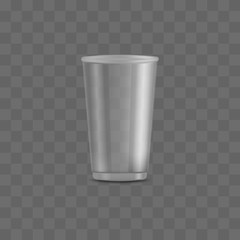 Blank transparent disposable realistic 3d plastic cup.