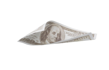 Flying money isolated on white background