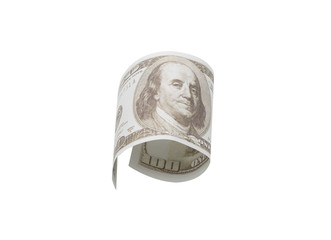 Flying money isolated on white background