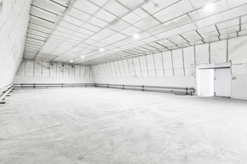 Interior of empty warehouse.