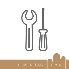 Screwdriver and wrench icon
