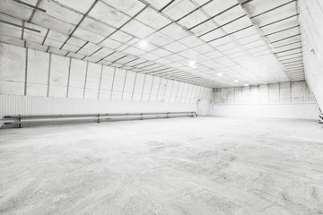 Interior of empty warehouse.
