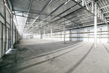 Interior of empty warehouse.