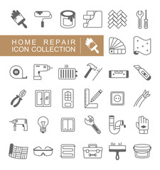 Set of building construction and home repair icons