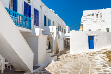 White architecture of Kastro, the ancient capital of Sifnos. Cyclades, Greece. Europe