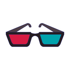 cinema 3d glasses isolated blue lines