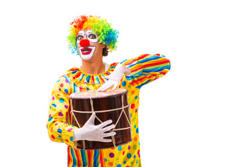 Male clown isolated on white 