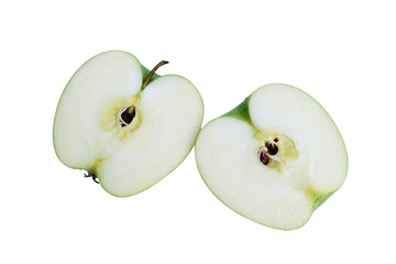 Green Apple Isolated on White Background in Full Depth of Field with Clipping Path.