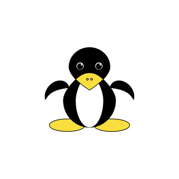 cartoon penguin toy colored icon. Signs and symbols can be used for web, logo, mobile app, UI, UX