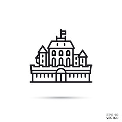 fantasy castle vector line icon