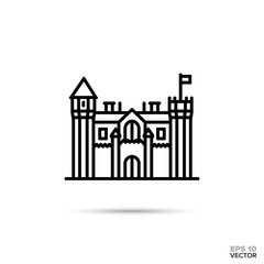 Fototapeta premium fantasy castle vector line icon