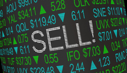 Sell Order Stock Market Ticker 3d Illustration